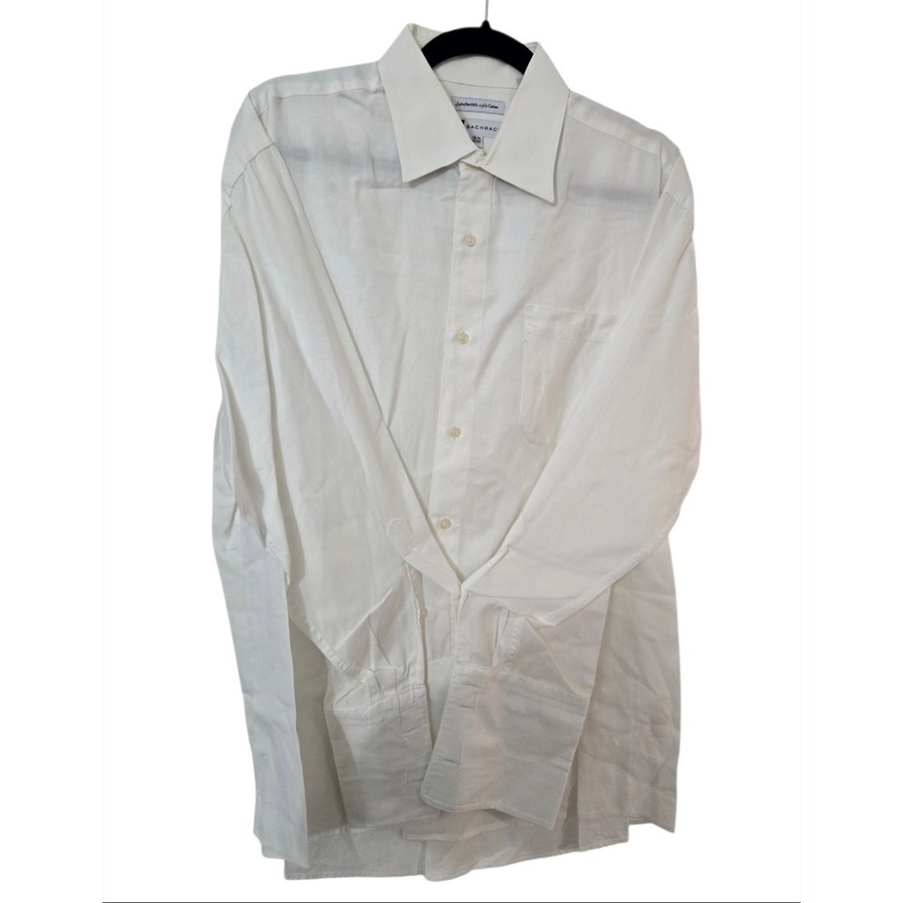 Bachrach Dress Shirt Mens 16.5 32/33 White Superfine 100s 2-Ply Cotton...